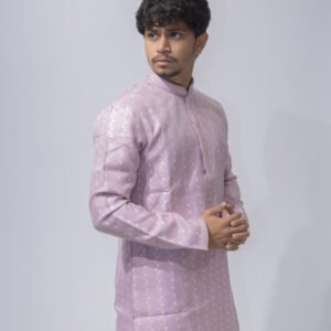 Lavender Silk Brocade Kurta Set
