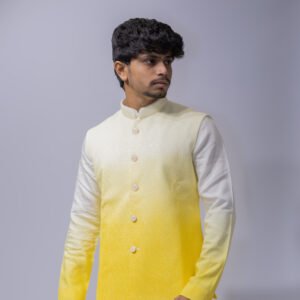 Yellow Ombre Koti Kurta Set