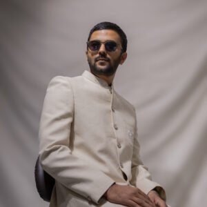 Emperor’s Linen Bandhgala/Nawab Ivory Jodhpuri Suit - Image 2
