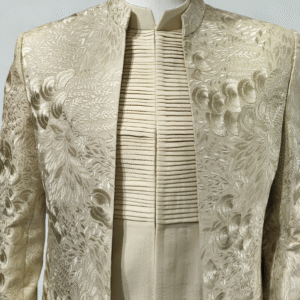 Opulent Ivory Silk Attire Indo Western - Image 4