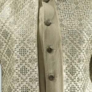 Majestic Embroidered Silk Kurta Jacket Set - Image 4