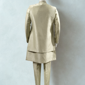 Majestic Embroidered Silk Kurta Jacket Set - Image 3