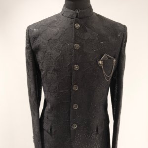 Obsidian Luxe Embroidered Bandhgala/Jodhpuri Suit