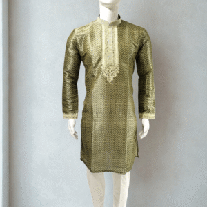 Royal Olive Geometric Kurta