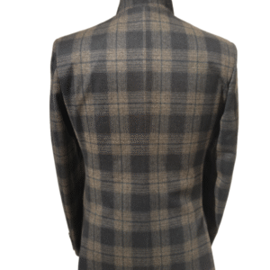 Plaid Regent Stand Collar Blazer - Image 2